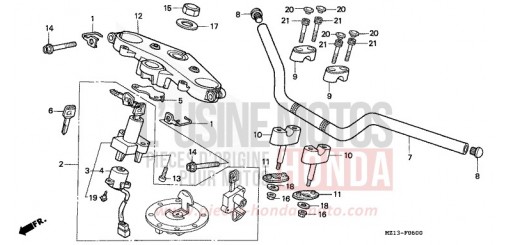 HANDLE PIPE/TOP BRIDGE CB1000FT de 1996